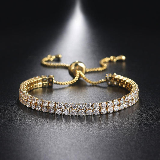Double Row Rhinestone Zircon Bracelet