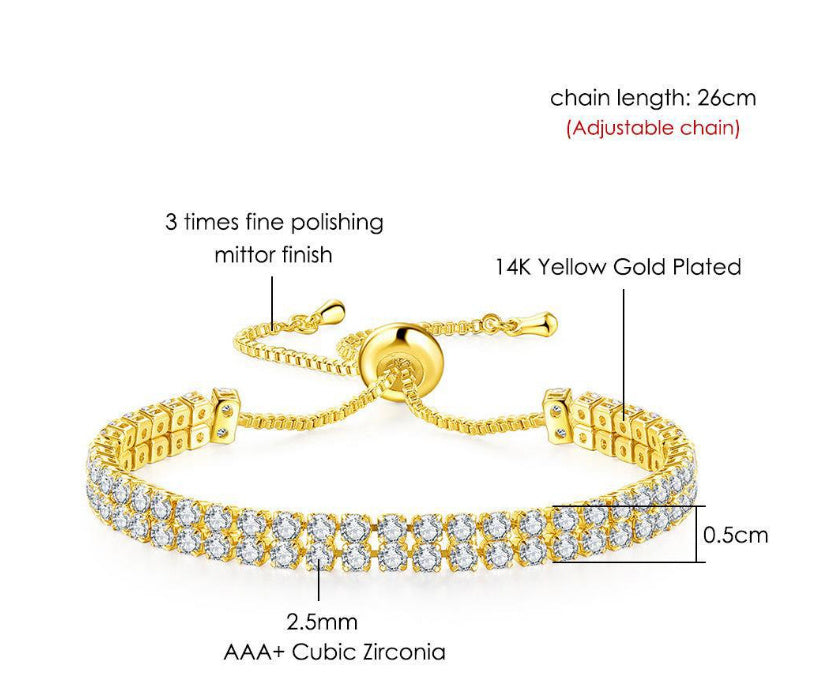Double Row Rhinestone Zircon Bracelet