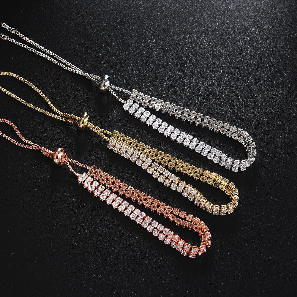 Double Row Rhinestone Zircon Bracelet