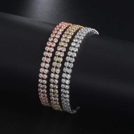Double Row Rhinestone Zircon Bracelet