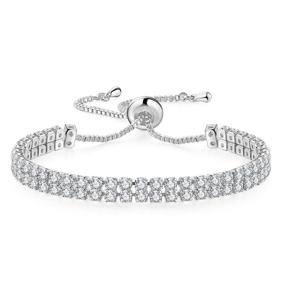 Double Row Rhinestone Zircon Bracelet