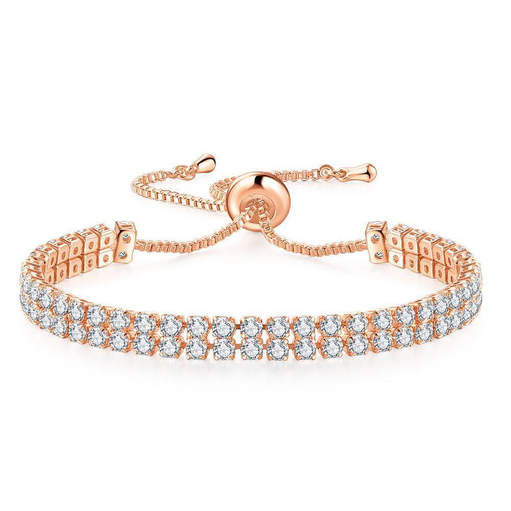 Double Row Rhinestone Zircon Bracelet