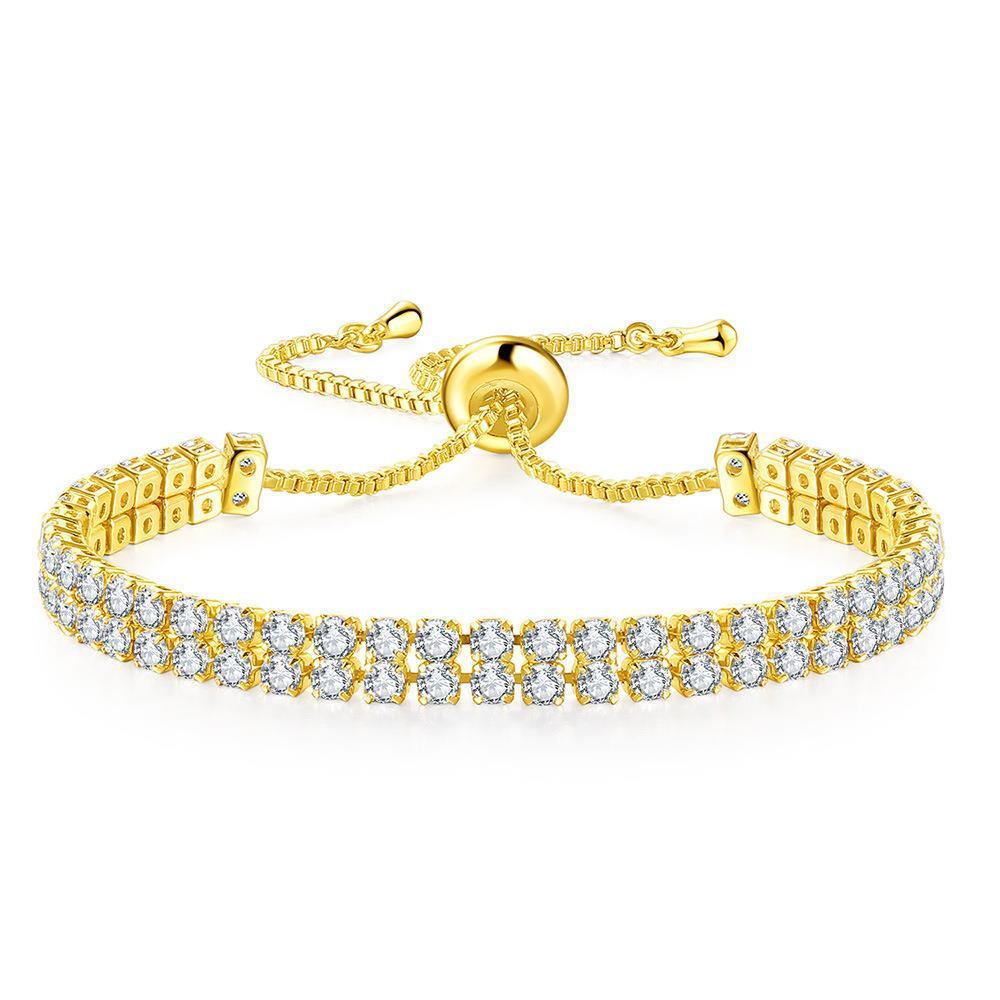 Double Row Rhinestone Zircon Bracelet